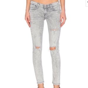 Agolde Chloe Jeans Skinny Low Rise Casual Distressed Festival Concert Gray 27
